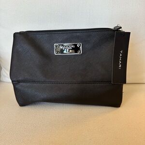 Tahari Black Toiletry Bag with Minimalist Design. NWT